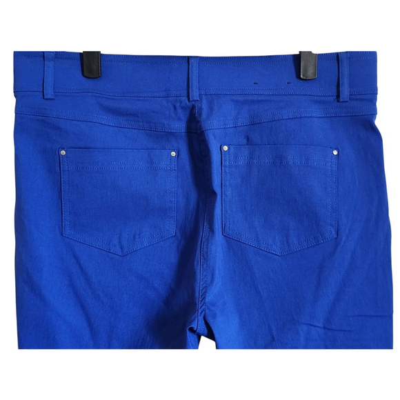 Verve Blues Capri Stretch Elastic Waist Pants Leg Cut-outs Blue Women's 16 - Picture 4 of 12
